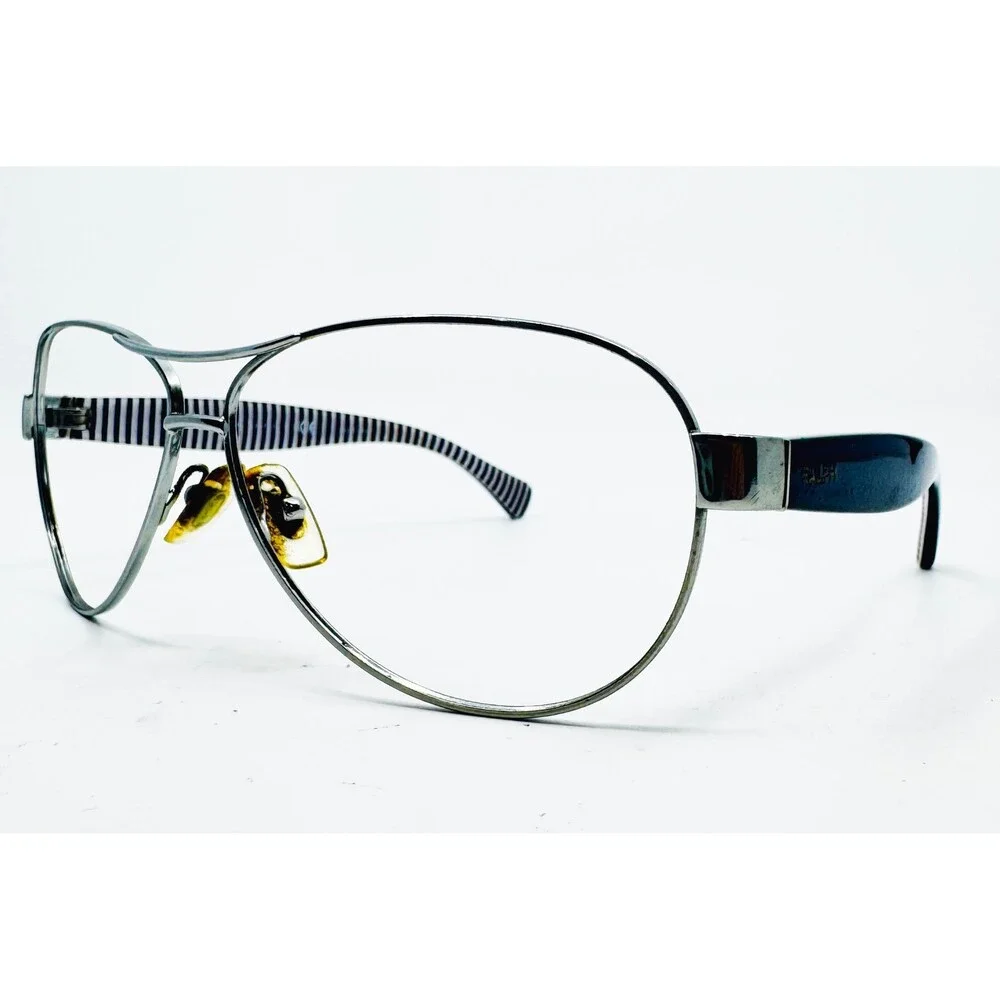 Ralph Lauren Sunglasses Womens Silver Aviator RA4096 102/11 Striped 59-11-130